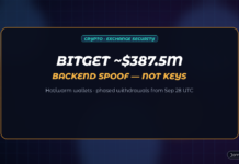 Bitget ~$387.5M hot-wallet backend spoof — Jamoraquai
