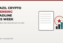 Jamoraquai crypto news graphic for Brazil BCB 520 Oct 30 licensing deadline