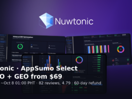 Nuwtonic AppSumo Select lifetime deal – SEO GEO toolkit from $69