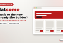 Flatsome review – WooCommerce theme storefront illustration comparing Classic and the new Site Builder.